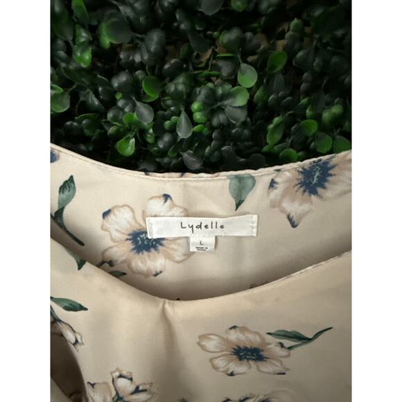 Lydelle, Cream Floral, spaghetti strap, Women’s size L, - Picture 4 of 7